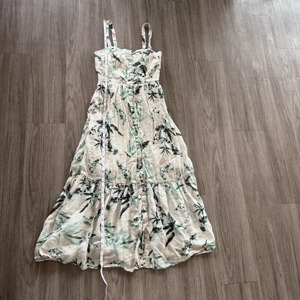 Banana Republic Ramie Button Front Maxi Dress in Khaki Floral - Picture 16 of 16